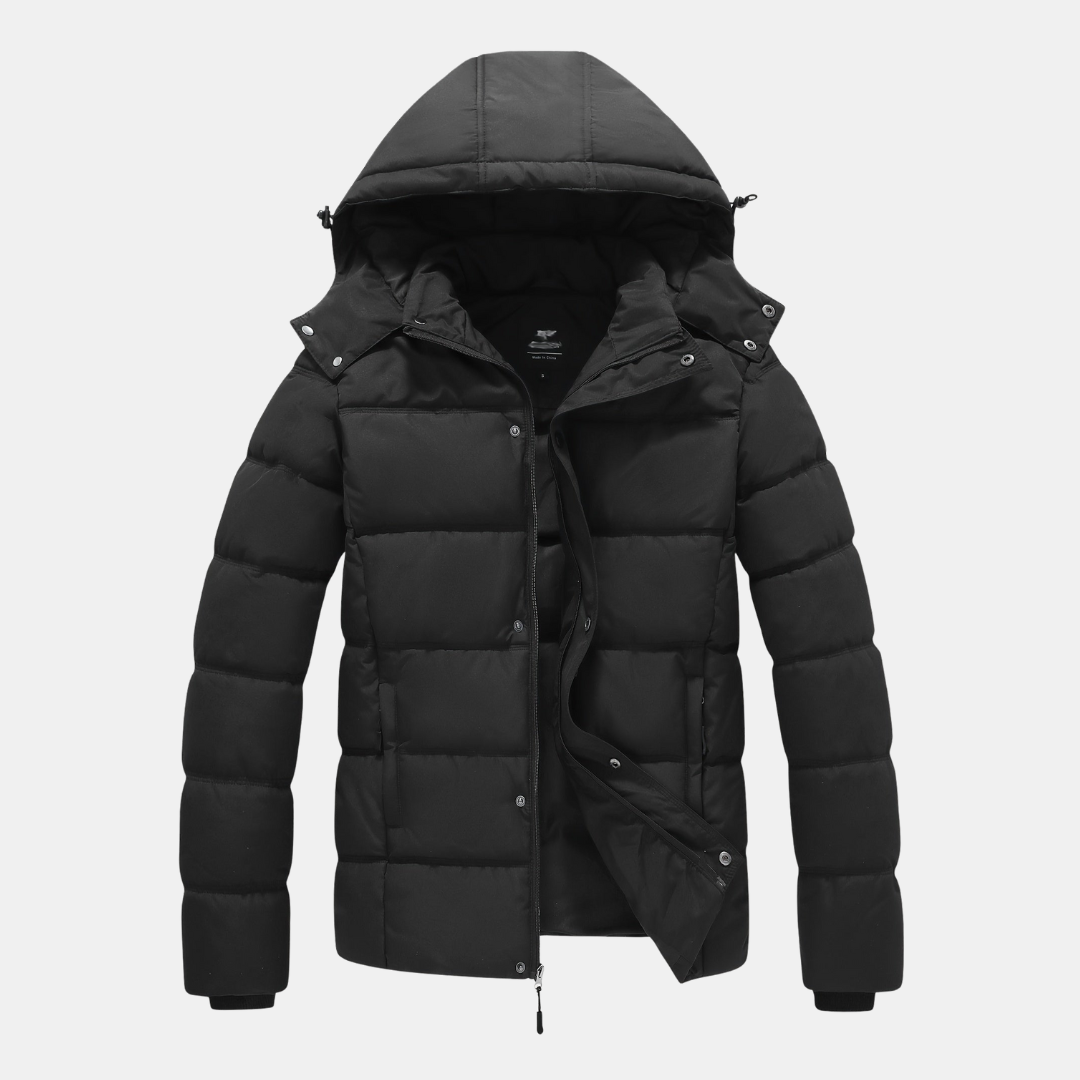 Heren Puffer Jas Met Capuchon En Ritssluiting