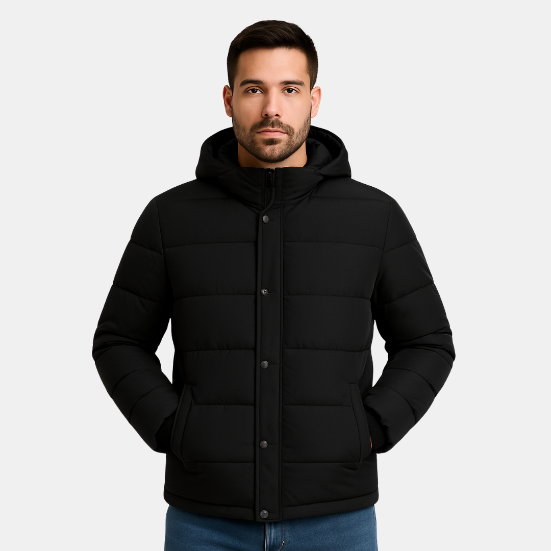 Heren Puffer Jas Met Capuchon En Ritssluiting