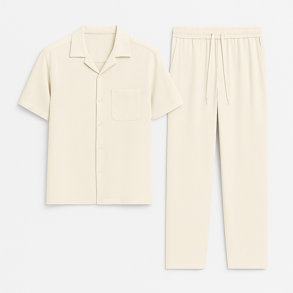 Heren Set Met Korte Mouwen En Rechte Broek