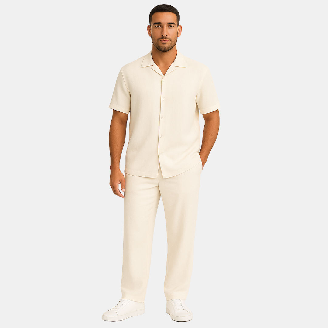 Heren Set Met Korte Mouwen En Rechte Broek