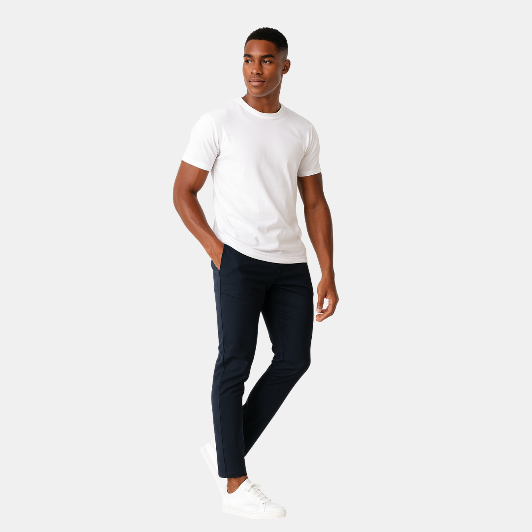 Heren Slim Fit Pantalon Met Stretch En Strakke Pasvorm