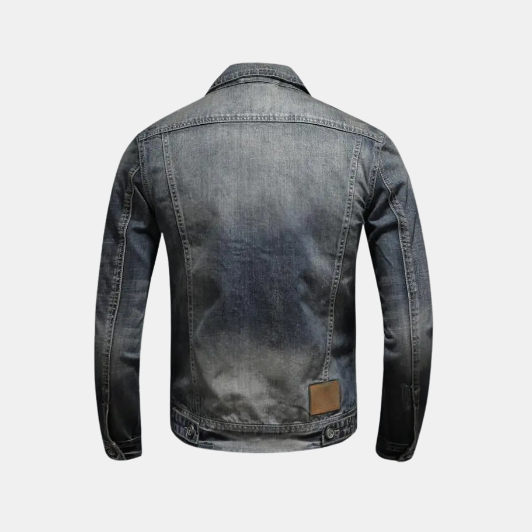 Heren Spijkerjas Met Klassieke Denim Look En Ritsluiting