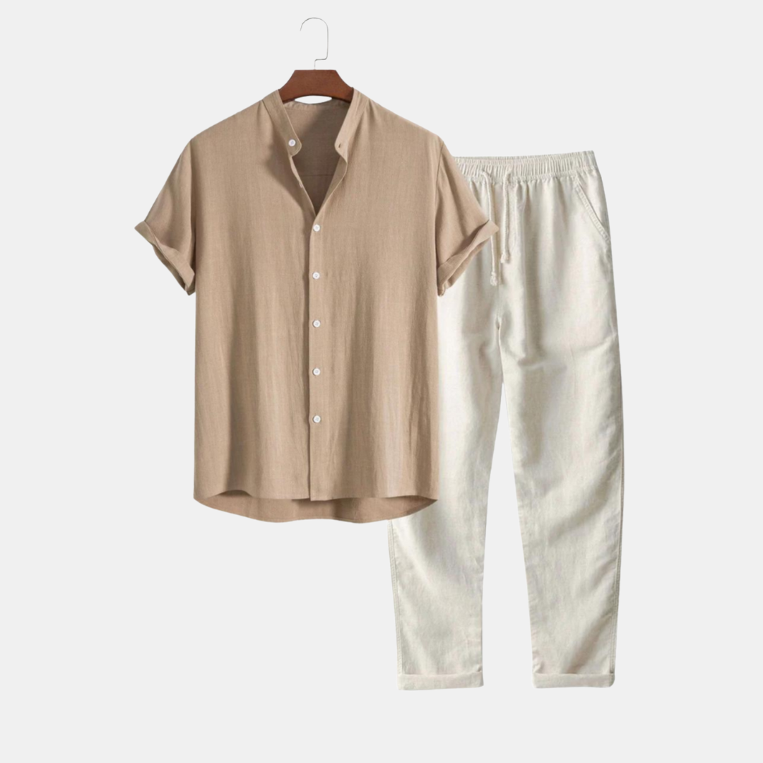 Heren Zomerset Met Korte Mouwen Shirt En Luchtige Broek