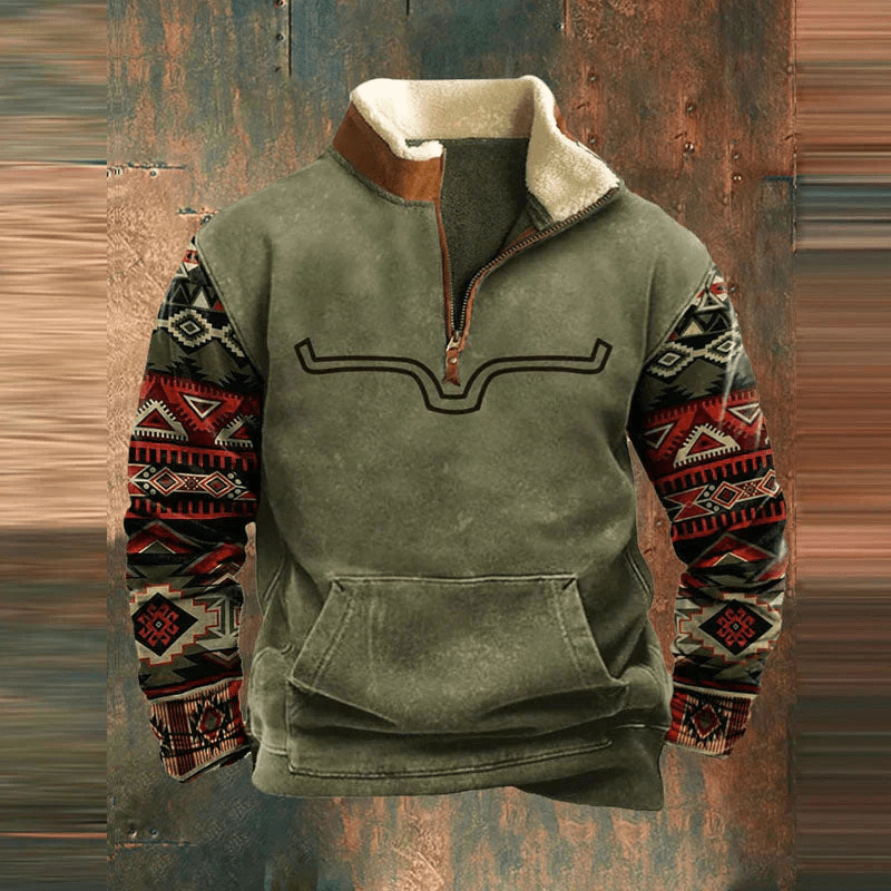 Herentrui Met Aztec Mouwen En Rits