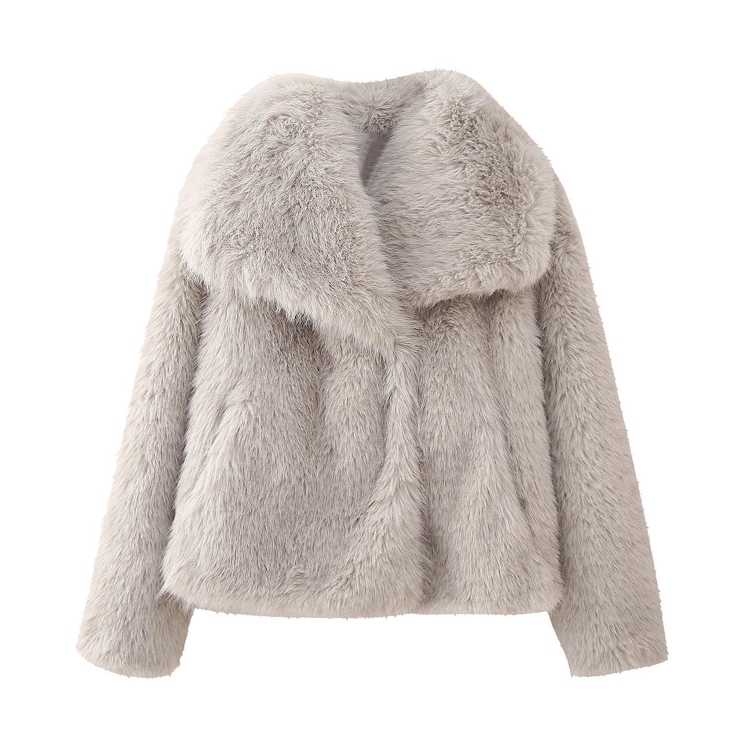 Isabelle Korte dames jas met zachte bontlook