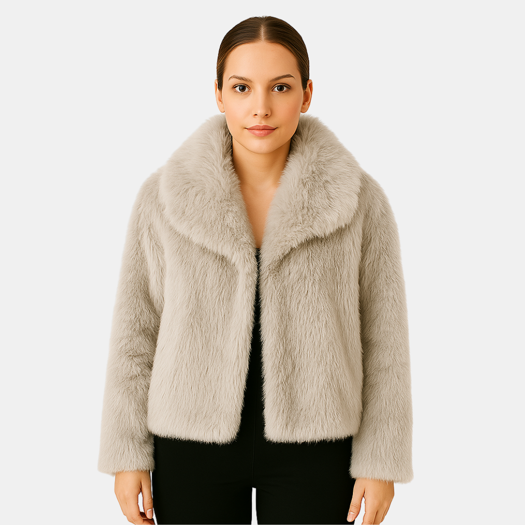 Isabelle Korte dames jas met zachte bontlook