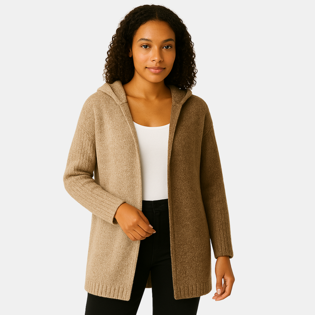 Jasmina dames vest met capuchon en lange mouwen