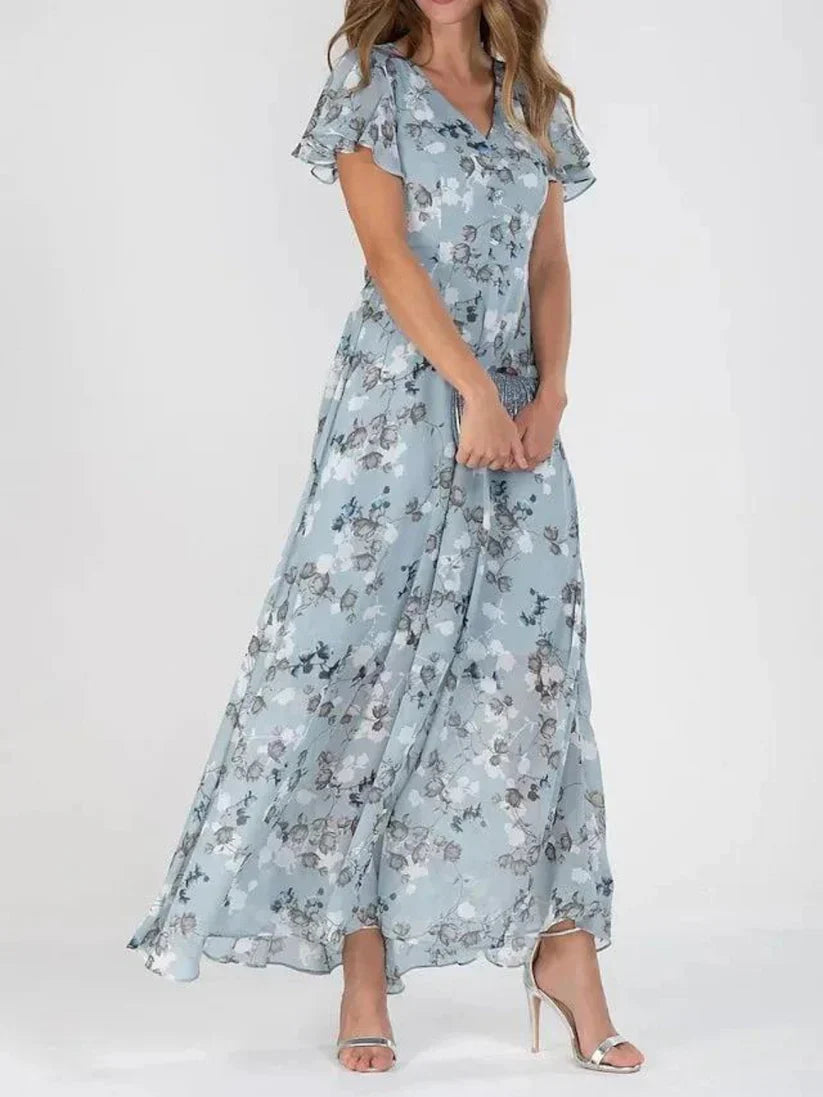 Jazmin maxi dames jurk met bloemenprint