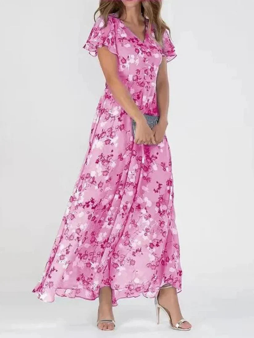 Jazmin maxi dames jurk met bloemenprint