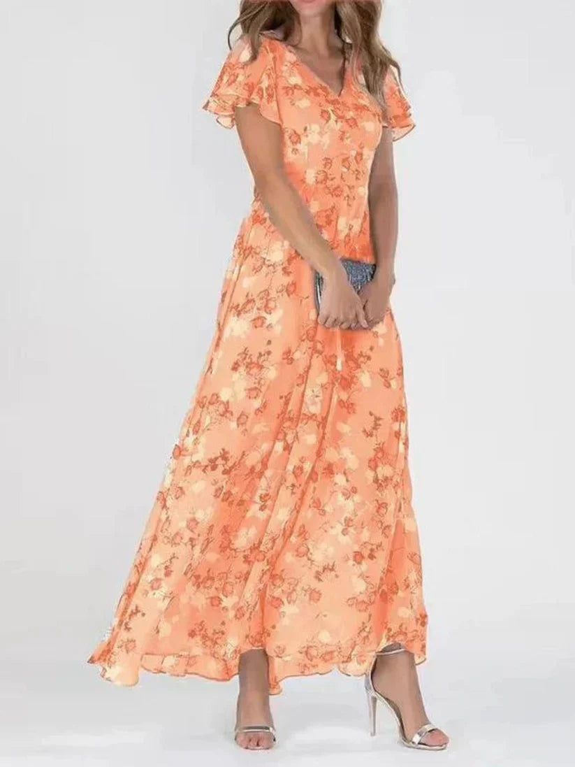 Jazmin maxi dames jurk met bloemenprint