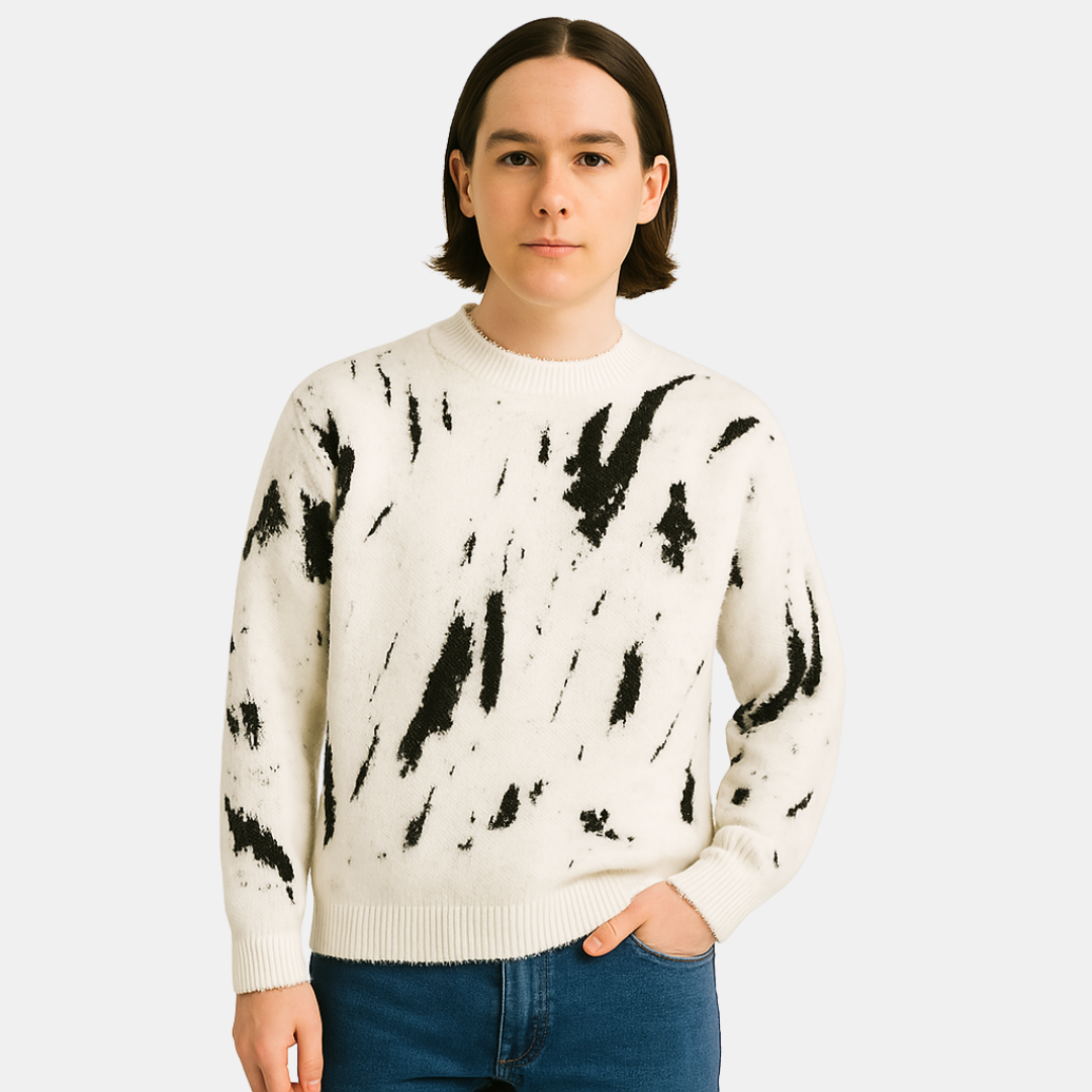 Jimmy Heren trui met abstracte print