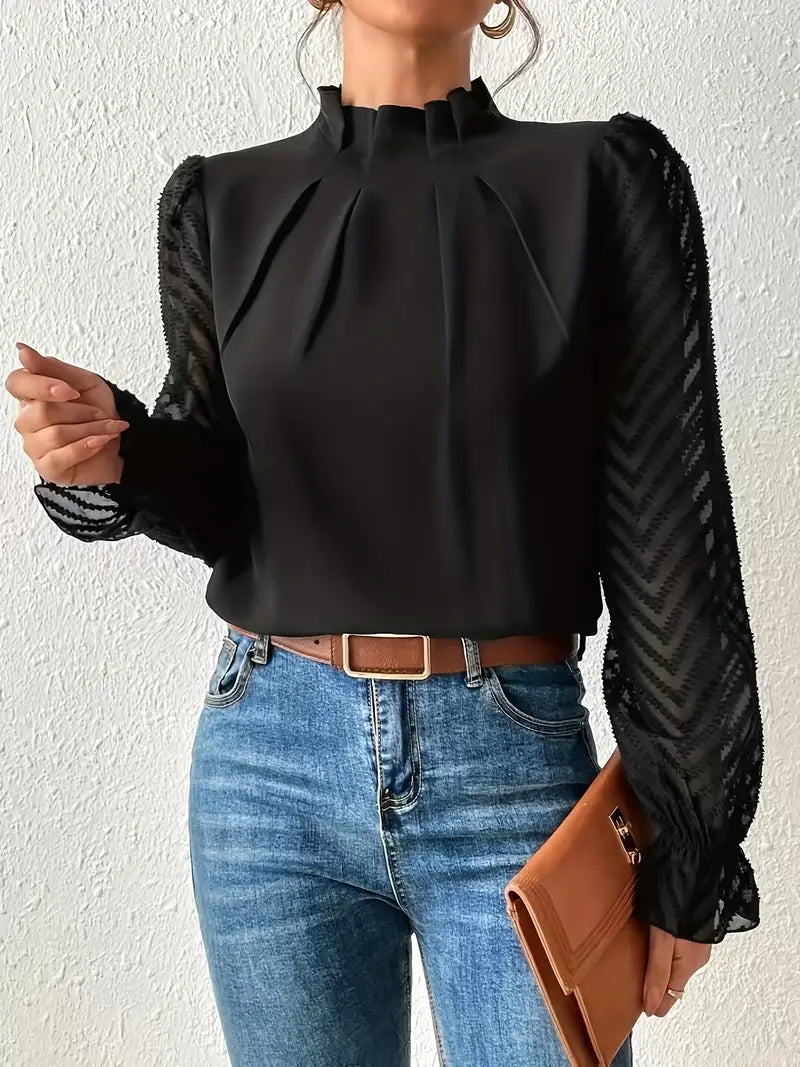 Jolene Dames blouse met hoge hals