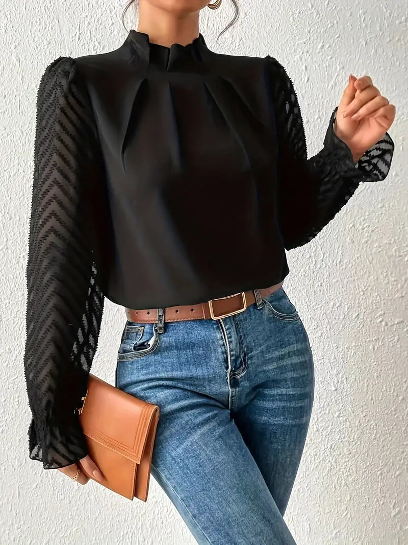 Jolene Dames blouse met hoge hals
