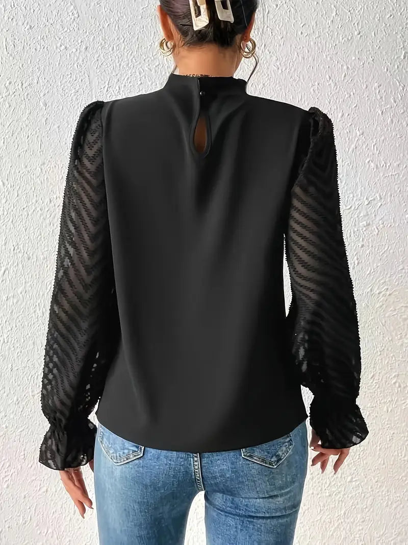 Jolene Dames blouse met hoge hals