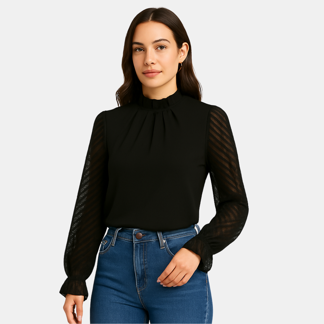 Jolene Dames blouse met hoge hals
