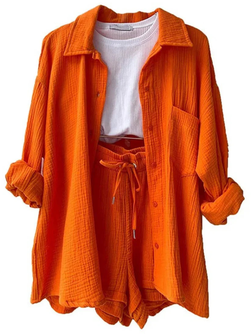 Kaylin Dames twee-delige set met blouse en shorts
