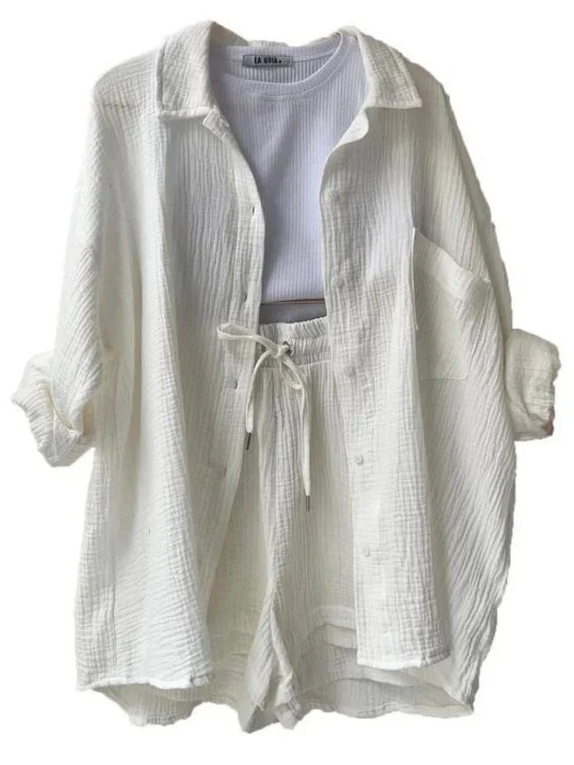 Kaylin Dames twee-delige set met blouse en shorts