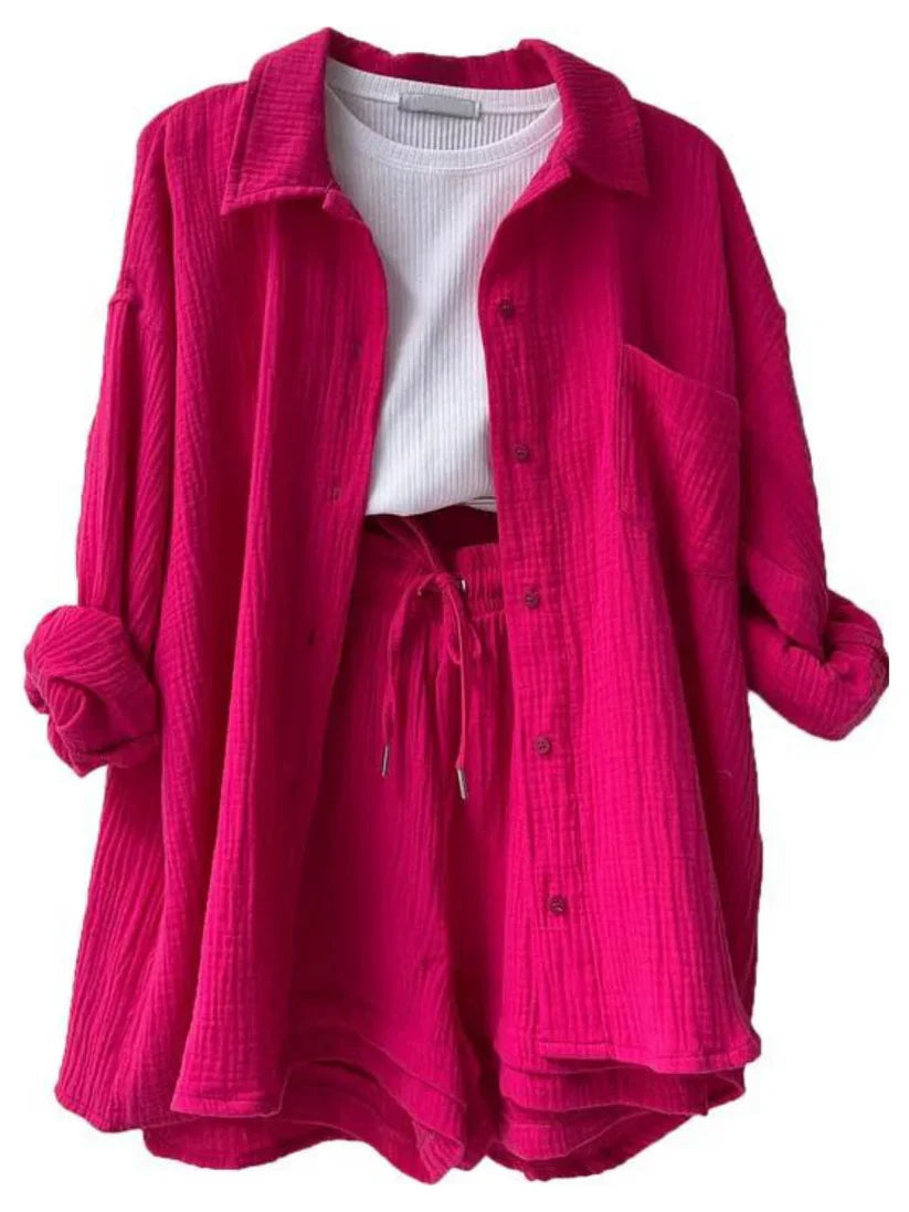 Kaylin Dames twee-delige set met blouse en shorts