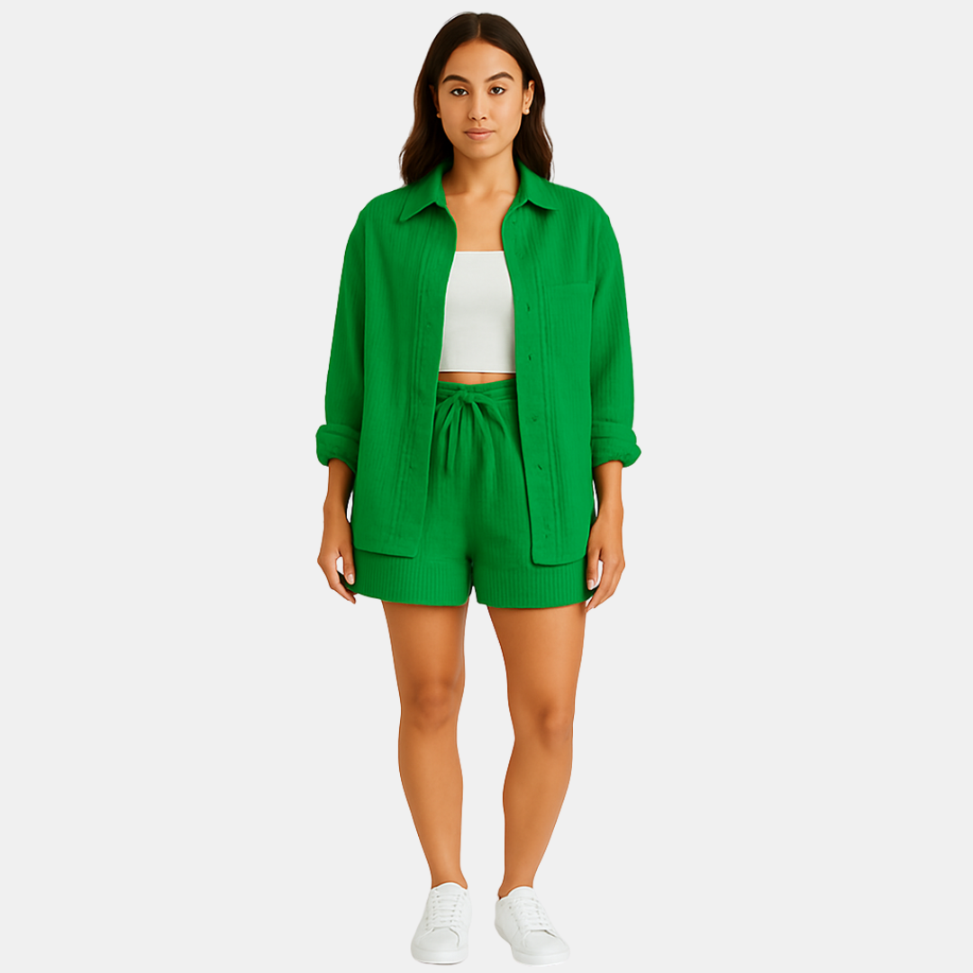 Kaylin Dames twee-delige set met blouse en shorts
