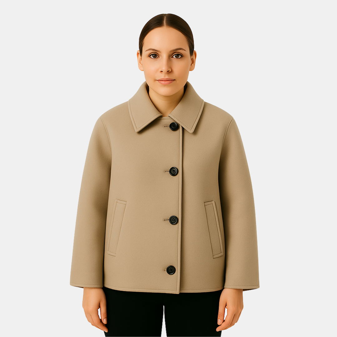 Lizzy Elegante Dames Jas Met Klassieke Kraag
