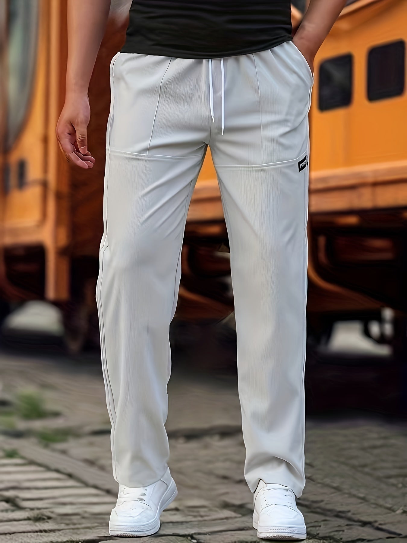 Lucas comfortabele oversized heren broek met trekkoord