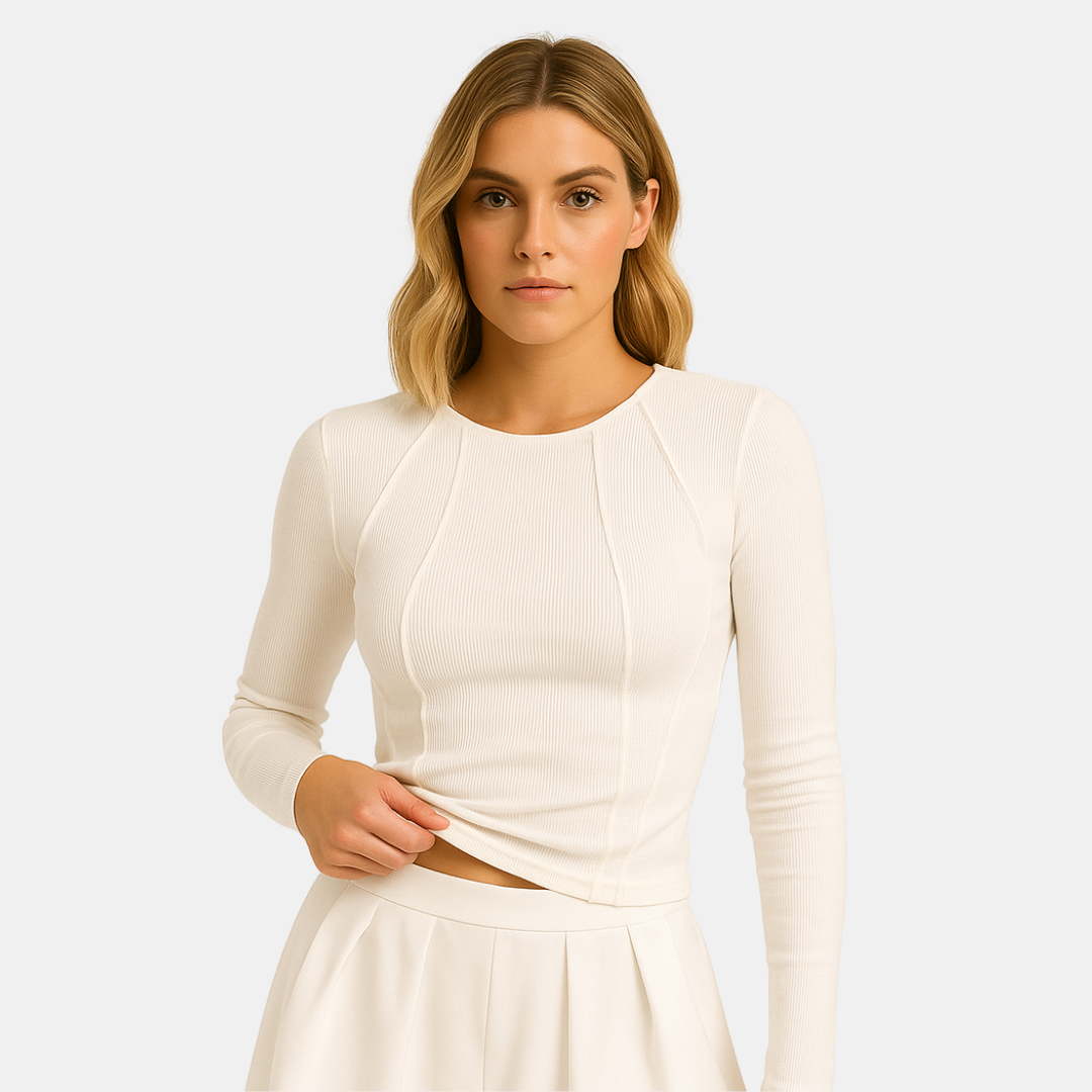 Lucy fitted dames top met lange mouwen