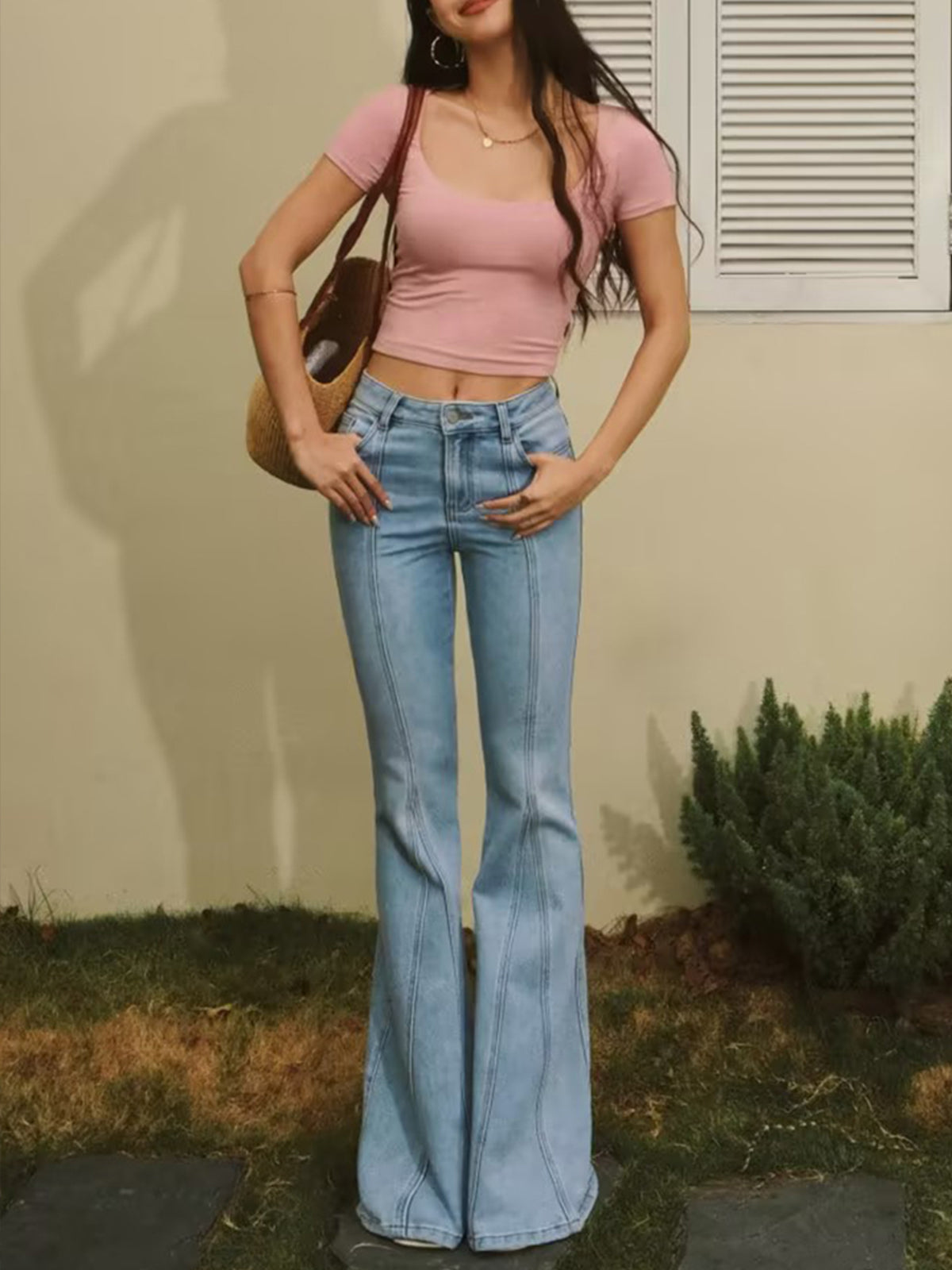 Maaike Dames Jeans Met Hoge Taille En Flared Model