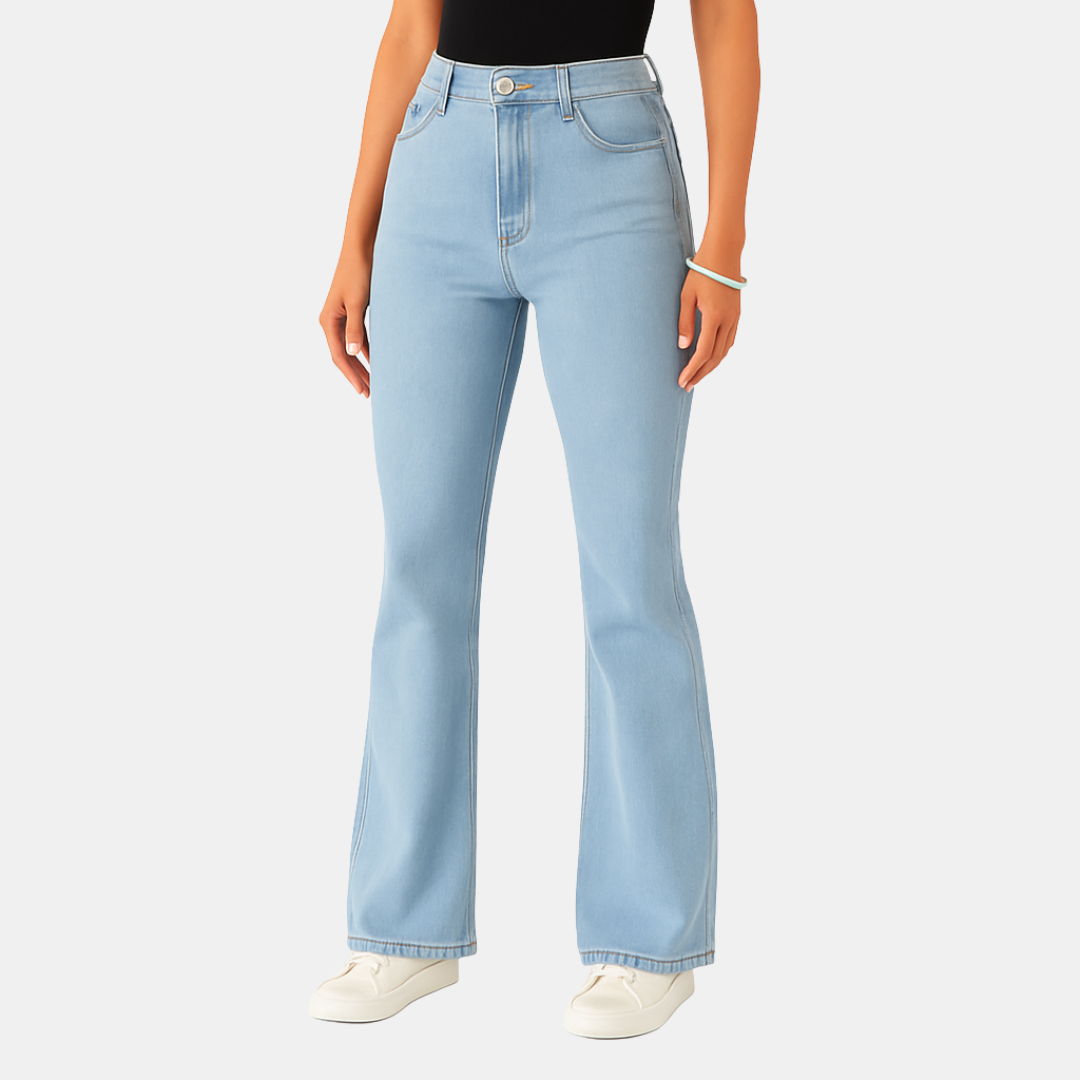 Maaike Dames Jeans Met Hoge Taille En Flared Model