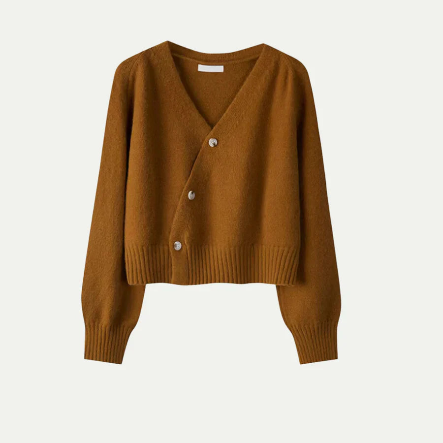 Maddie Dames vest met knopen en V-hals