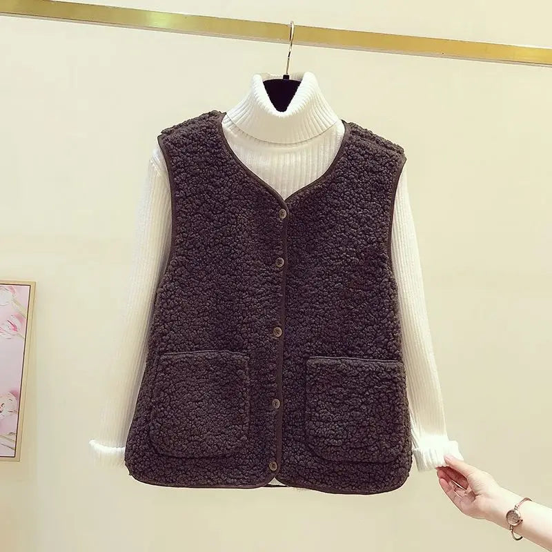 Melanie fleece dames bodywarmer met knopen
