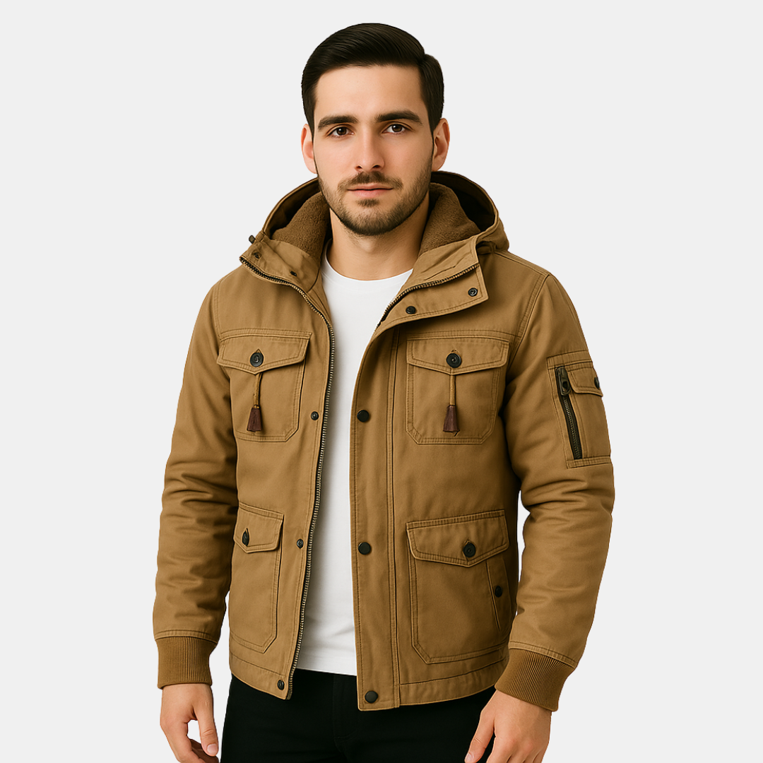Michel Heren Winterjas Met Capuchon En Zakdetails