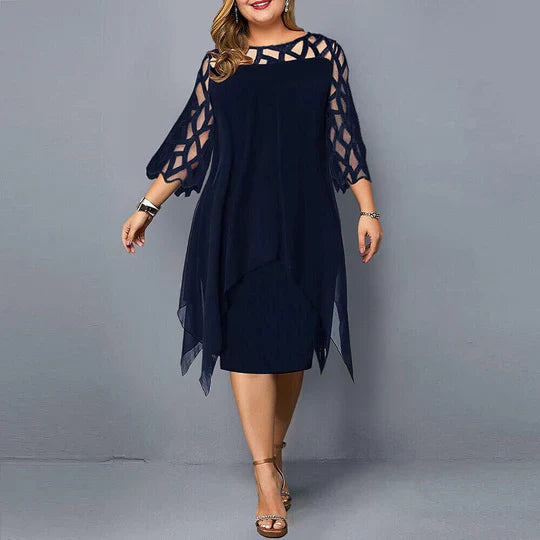Micky dames cocktailjurk met cape detail
