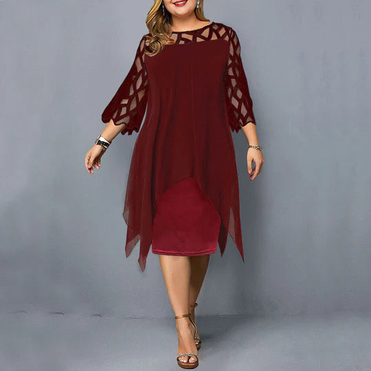 Micky dames cocktailjurk met cape detail