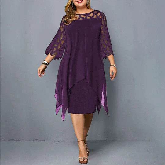 Micky dames cocktailjurk met cape detail