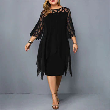 Micky dames cocktailjurk met cape detail