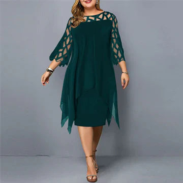 Micky dames cocktailjurk met cape detail