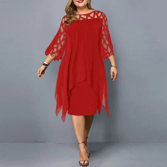 Micky dames cocktailjurk met cape detail