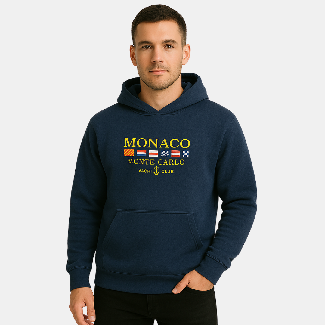 Monaco Sportieve hoodie voor heren met opdruk
