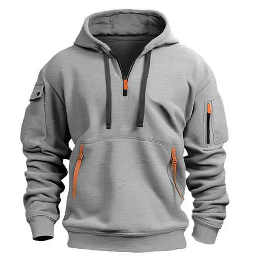 Nigel Heren hoodie met ritsdetails en zakken
