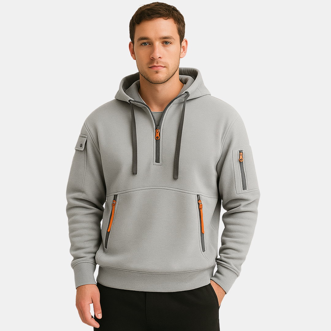 Nigel Heren hoodie met ritsdetails en zakken