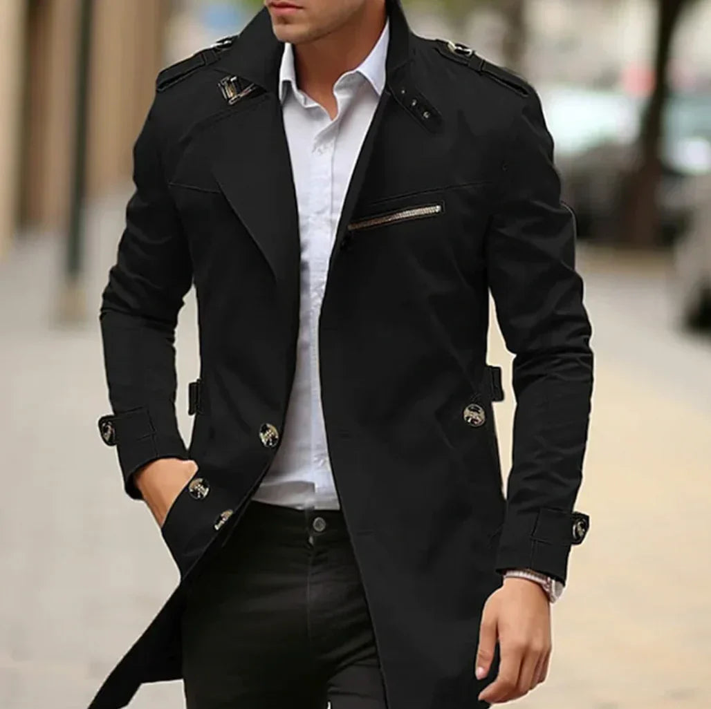 Philip Klassieke heren trenchcoat met knopen