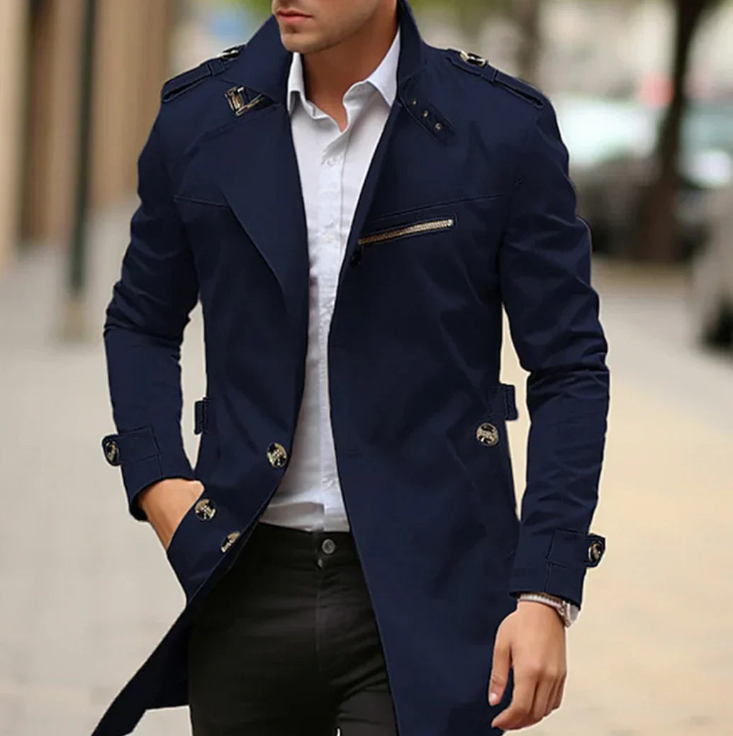 Philip Klassieke heren trenchcoat met knopen