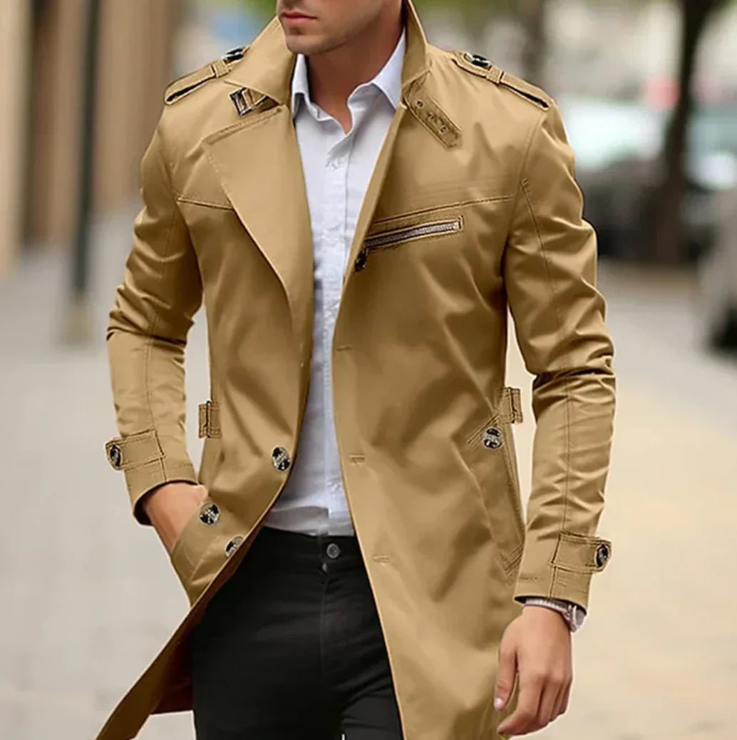 Philip Klassieke heren trenchcoat met knopen