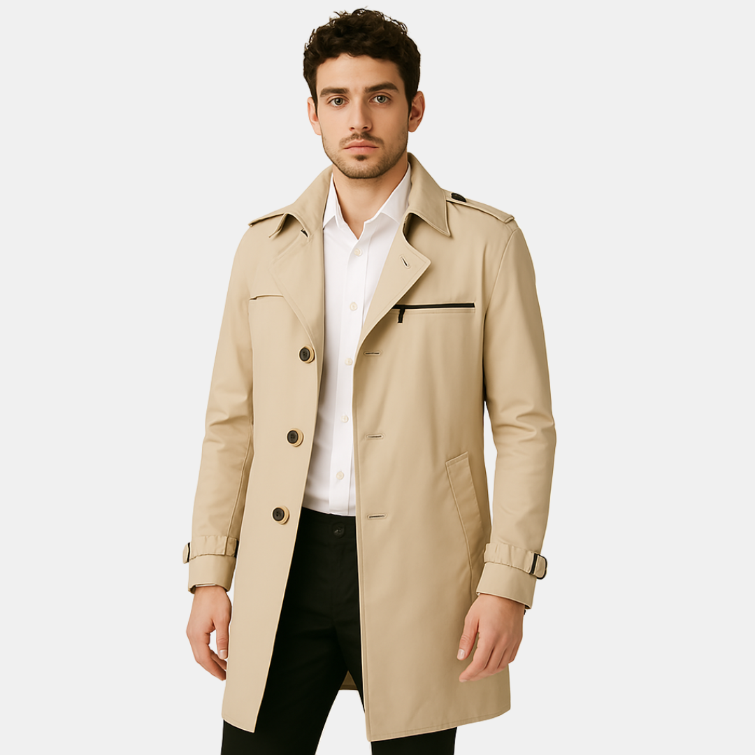 Philip Klassieke heren trenchcoat met knopen