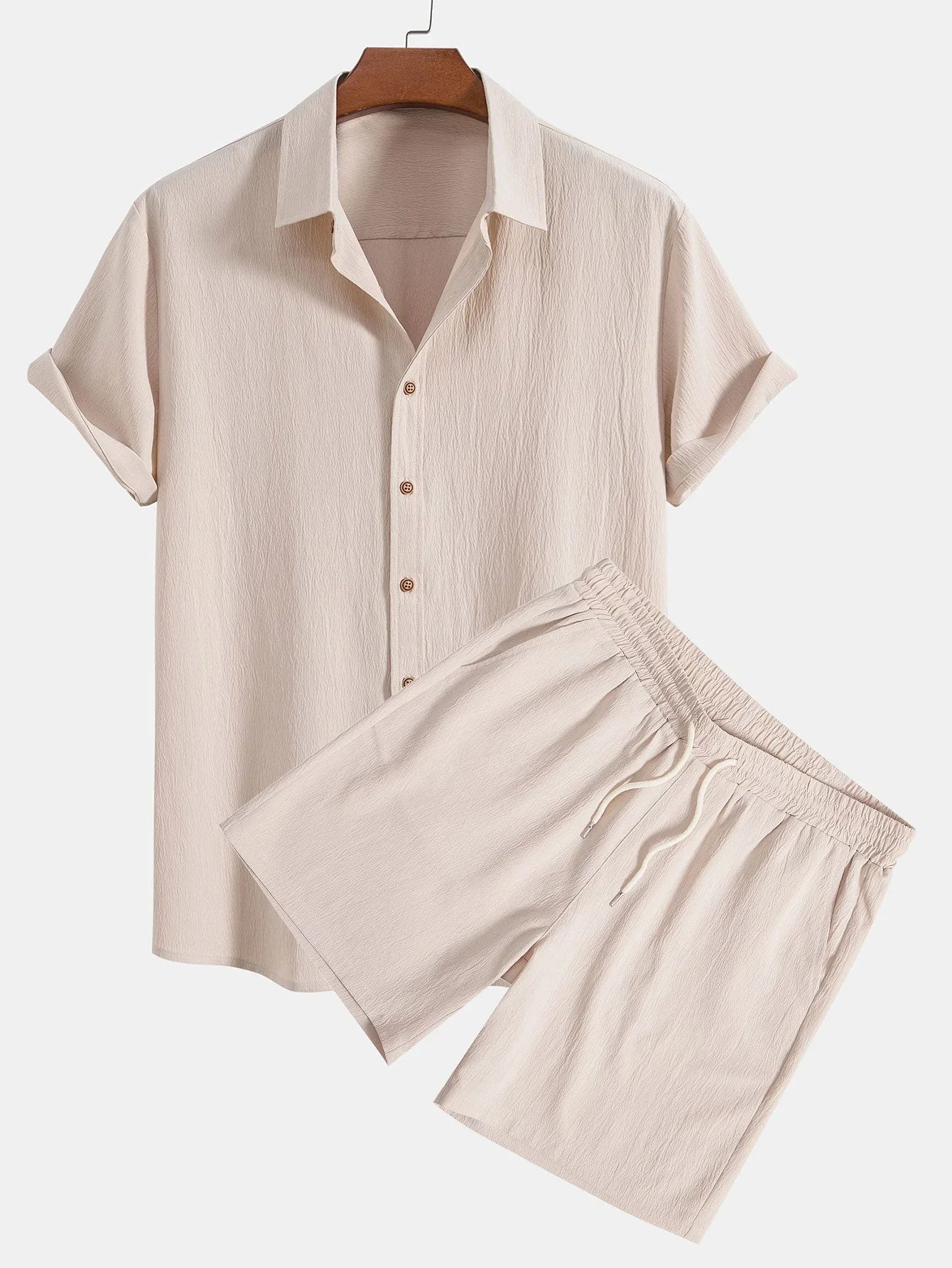 Prince Heren twee-delige zomerset met overhemd en shorts