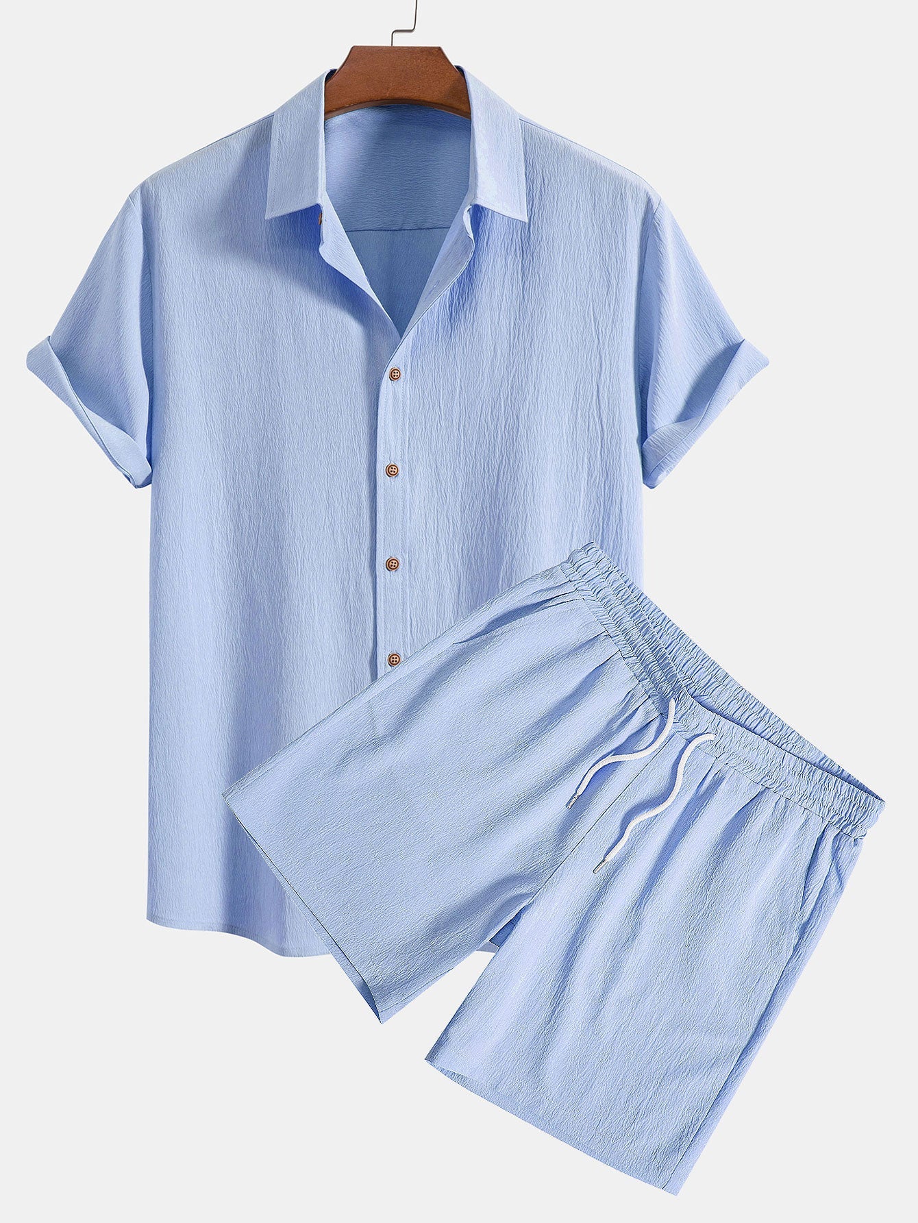 Prince Heren twee-delige zomerset met overhemd en shorts