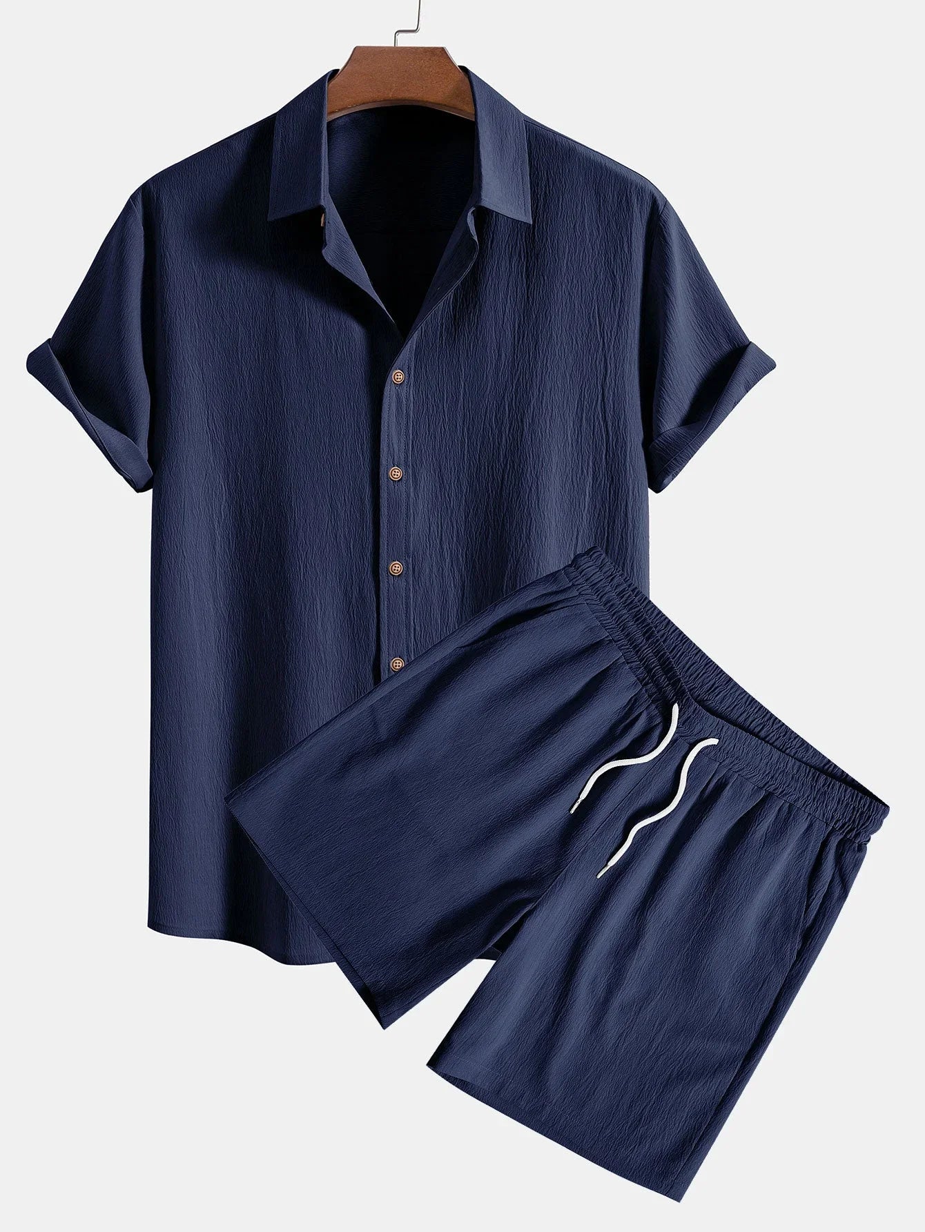 Prince Heren twee-delige zomerset met overhemd en shorts