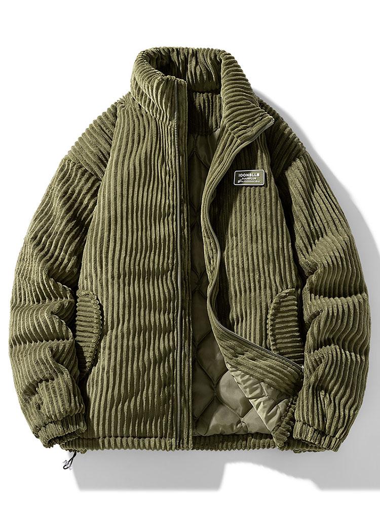 Rafello corduroy heren jas met ritssluiting