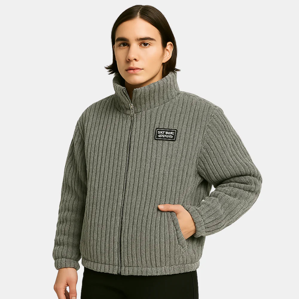 Rafello corduroy heren jas met ritssluiting