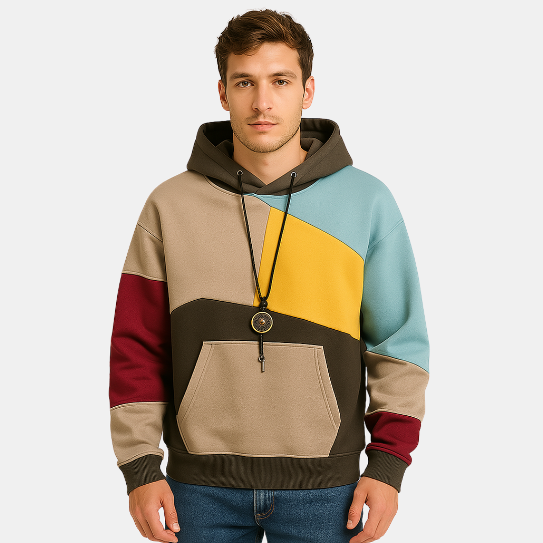Ralph Heren hoodie met blokpatroon